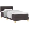 Image de vidaXL Lit à Ressorts avec tête de lit Marron foncé 200 x 90 cm Tissu