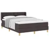 Image de vidaXL Lit à Ressorts avec tête de lit Marron foncé 200 x 160 cm Tissu