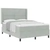Image de vidaXL Lit à Ressorts avec Matelas Gris Clair 140 x 190 cm Velours