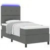 Image de vidaXL Lit à Ressorts avec Matelas Gris foncé 90 x 190 cm Tissu, Mobilier de Chambre Moderne, lit Confortable avec lumières LED, tête de lit réglable, Matelas Tendance
