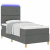 Image de vidaXL Lit à Ressort LED avec tête de lit Gris foncé 80 x 200 cm Tissu