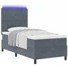 Image de vidaXL Lit à Ressort LED Gris foncé 90 x 190 cm Velours
