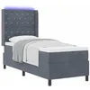 Image de vidaXL Lit à Ressorts avec Matelas Gris foncé 80 x 200 cm Velours