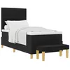 Image de vidaXL Lit à Ressorts avec tête de lit Noir 200 x 90 cm Tissu