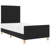 Image de vidaXL Cadre de lit avec tête de lit Noir 90 x 190 cm Tissu