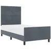 Image de vidaXL Lit à Ressorts avec tête de lit Gris foncé 80 x 200 cm Velours, Lit Moderne, Design élégant, Cadre Personnalisable, Meuble en pin Durable, Solution de Sommeil stylée