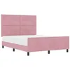 Image de vidaXL Lit à Ressorts avec tête de lit Rose 140 x 190 cm Velours
