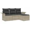Image de vidaXL Ensemble de canapé de Jardin 4 pcs Gris Clair Poly rotin, Mobilier d'extérieur modulaire, canapé résistant aux intempéries, léger, Options de sièges Ajustables, Parfait pour Jardin et ter
