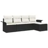 Image de vidaXL Ensemble de canapé de Jardin avec Coussin 5 pcs Noir polyrotin, Canapé d’extérieur modulaire, Meuble en Poly rotin léger, résistant aux UV, pour Jardin et terrasse