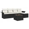 Image de vidaXL Ensemble de canapé de Jardin avec Coussin 6 pcs Noir polyrotin, Canapé d’extérieur modulaire, Meuble en Poly rotin léger, résistant aux UV, pour Jardin et terrasse