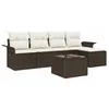 Image de vidaXL Ensemble de canapé de Jardin 6 pcs Marron polyrotin, Canapé d’extérieur modulaire, Meuble en Poly rotin léger, résistant aux UV, pour Jardin et terrasse