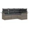 Image de vidaXL Ensemble de canapé de Jardin avec Stockage 4 pcs Gris polyrotin, Ensemble de canapés modulaires en rotin, matériaux résistants aux UV, Parfaits pour Le Jardin et la terrasse