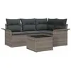 Image de vidaXL Ensemble de canapé de Jardin avec Stockage 5 pcs Gris polyrotin, Ensemble de canapés modulaires en rotin, matériaux résistants aux UV, Parfaits pour Le Jardin et la terrasse