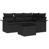Image de vidaXL Ensemble de canapé de Jardin avec Stockage 5 pcs Noir polyrotin, Ensemble de canapés modulaires en rotin, matériaux résistants aux UV, Parfaits pour Le Jardin et la terrasse