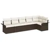 Image de vidaXL Ensemble de canapé de Jardin 6 pcs Marron Poly rotin, Canapé de Jardin et terrasse, Ensemble modulaire, rotin Durable, résistant aux UV, mobilier Lounge pour Patio, extérieur