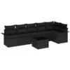 Image de vidaXL Ensemble de canapé de Jardin avec Coussin 7 pcs Noir Poly rotin, Canapé de Jardin et terrasse, Ensemble modulaire, rotin Durable, résistant aux UV, mobilier Lounge pour Patio, extérieur