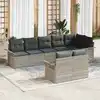 Image de vidaXL Ensemble de canapé de jardin 8 pcs Gris clair polyrotin
