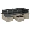 Image de vidaXL Ensemble de canapé de Jardin 7 pcs Gris Clair polyrotin, Ensemble de Canapés de Jardin Moderne, Rectangulaire, Modulaire, Durable, Résistant aux UV, Coussins Amovibles pour Terrasse