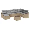 Image de vidaXL Ensemble de canapé de Jardin avec Coussin 9 pcs Noir Poly rotin, Sofa Moderne modulaire, léger, résistant aux UV, pour Jardin et terrasse, avec Rangement, en rotin