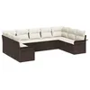 Image de vidaXL Ensemble de canapé de Jardin 9 pcs Marron polyrotin, Canapé de Jardin et terrasse, mobilier d'extérieur Moderne, modularité, résistant aux UV, détente Estivale, Salon