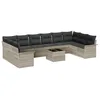 Image de vidaXL Ensemble de canapé de Jardin 11 pcs Gris Poly rotin, Agencement Jardin et Terrasse, Mobilier Moderne, Durable, Canapé Résistant, Sièges Extérieurs Flexibles