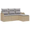 Image de vidaXL Ensemble de canapé de Jardin 4 pcs Beige polyrotin, Sofa de Jardin et terrasse, Ensemble Moderne en Poly Rattan, Meubles résistants aux UV, idéal pour se détendre