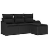 Image de vidaXL Ensemble de canapé de Jardin avec Stockage 4 pcs Noir polyrotin, Sofa de Jardin et terrasse, Ensemble Moderne en Poly Rattan, Meubles résistants aux UV, idéal pour se détendre