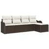 Image de vidaXL Ensemble de canapé de Jardin 5 pcs Marron Poly rotin, Set Moderne pour Jardin et terrasse, canapé en Poly rotin résistant, mobilier de Patio Flexible UV