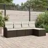 Image de vidaXL Ensemble de canapé de jardin 5 pcs Marron Poly rotin