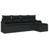 Image de vidaXL Ensemble de canapé de Jardin avec Stockage 5 pcs Noir polyrotin, Salon Moderne pour Jardin et terrasse, canapé résistant, mobilier d'extérieur, Rangement Anti-UV, Flexible