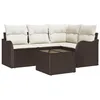 Image de vidaXL Ensemble de canapé de Jardin avec Stockage 5 pcs Gris polyrotin, Canapé de Jardin et terrasse, Meuble en rotin modulable, assises Ajustables pour Le Confort de Printemps et d'été