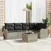 Image de vidaXL Ensemble de canapé de jardin 6 pcs Gris clair polyrotin