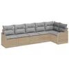 Image de vidaXL Ensemble de canapé de Jardin 6 pcs Beige Poly rotin, Canapé modulable pour Le Jardin et la terrasse, sièges extérieurs résistants, matériaux Anti-UV, Style Contemporain
