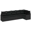 Image de vidaXL Ensemble de canapé de Jardin avec Stockage 6 pcs Noir polyrotin, Canapé Moderne de Jardin et terrasse, Design modulable, Assise extérieure Durable, Anti-UV, pour l'été