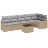 Image de vidaXL Ensemble de canapé de Jardin avec Coussin 7 pcs Noir Poly rotin, Canapé modulable pour Le Jardin et la terrasse, sièges extérieurs résistants, matériaux Anti-UV, Style Contemporain