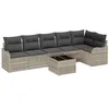 Image de vidaXL Ensemble de canapé de Jardin avec Coussin 7 pcs Gris Poly rotin, Canapé Moderne de Jardin et terrasse, Design modulable, Assise extérieure Durable, Anti-UV, pour l'été