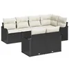 Image de vidaXL Ensemble de canapé de Jardin avec Coussin 7 pcs Noir Poly rotin, Canapé modulable Moderne pour Jardin, mobilier extérieur résistant aux intempéries, Durable et stylé