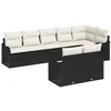 Image de vidaXL Ensemble de canapé de Jardin 8 pcs Noir et Blanc polyrotin, Canapé modulaire Moderne pour Jardin et terrasse, résistant aux UV, Collection de Meubles d'extérieur