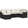 Image de vidaXL Ensemble de canapé de Jardin 6 pcs Noir et Blanc Poly rotin, Canapé Sectionnel d'Extérieur pour Jardin et Terrasse, en Matériaux Résistants aux UV, Indispensable pour l'Été