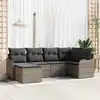 Image de vidaXL Ensemble de canapé de jardin avec coussin 6 pcs Gris Poly rotin