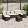 Image de vidaXL Ensemble de canapé de jardin 8 pcs Marron et blanc Poly rotin
