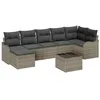 Image de vidaXL Ensemble de canapé de Jardin avec Coussin 8 pcs Gris Poly rotin, Canapé modulaire, résistant aux UV, pour Jardin et terrasse, mobilier d'extérieur, agencement Flexible