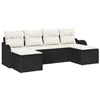 Image de vidaXL Ensemble de canapé de Jardin 6 pcs Noir et Blanc Poly rotin, Mobilier d'extérieur modulable pour Jardin et terrasse, matériaux résistants UV, canapé rectangulaire, Zone Lounge