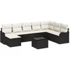 Image de vidaXL Ensemble de canapé de Jardin 9 pcs Noir et Blanc Poly rotin, Canapé de Jardin et terrasse, mobilier modulaire rectangulaire, canapé en Osier résistant, Coin Salon extérieur