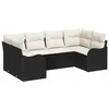 Image de vidaXL Ensemble de canapé de Jardin 6 pcs Noir et Blanc Poly rotin, Jardin et Terrasse, Canapés Modernes d’extérieur, Ensemble de Meubles d’intérieur à l’extérieur, Durable pour se détendre