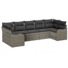 Image de vidaXL Ensemble de canapé de Jardin avec Coussin 7 pcs Gris Poly rotin, Mobilier d'extérieur Moderne, canapé modulaire, résistant aux UV, pour Jardin et terrasse, Assise en Poly rotin