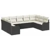 Image de vidaXL Ensemble de canapé de Jardin 9 pcs Noir et Blanc polyrotin, Jardin et terrasse, Meubles en rotin Modernes, canapé modulable résistant, Salon d'extérieur UV