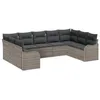 Image de vidaXL Ensemble de canapé de Jardin avec Stockage 9 pcs Gris polyrotin, Jardin et terrasse, Meubles en rotin Modernes, canapé modulable résistant, Salon d'extérieur UV