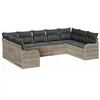 Image de vidaXL Ensemble de canapé de Jardin 9 pcs Gris Clair polyrotin, Canapé de Jardin Moderne, sectionnel en rotin, résistant aux UV, mobilier extérieur pour terrasses et Jardins stylés