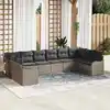 Image de vidaXL Ensemble de canapé de jardin 10 pcs Gris polyrotin